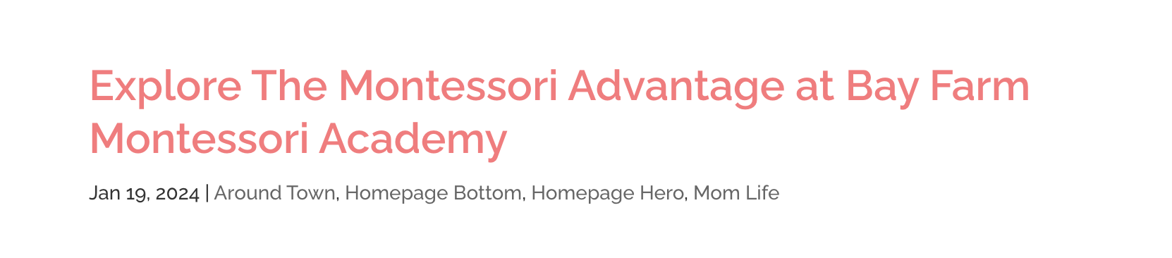 Explore The Montessori Advantage at Bay Farm Montessori Academy